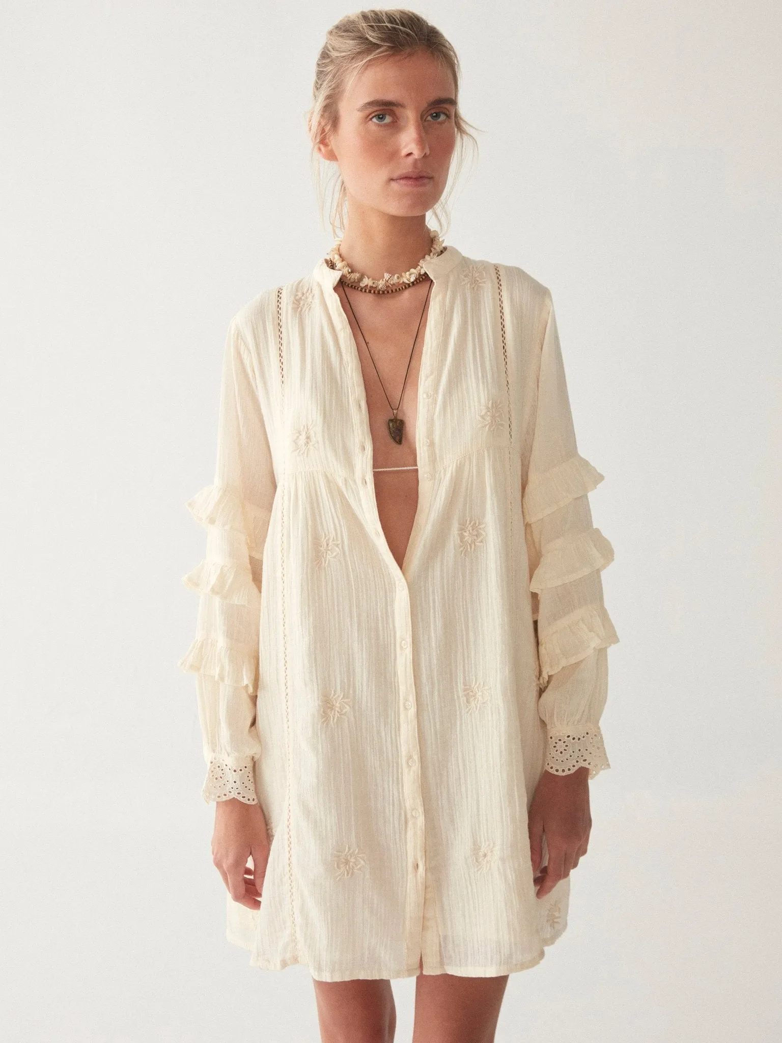 Lutetia Dress - Menorca Ecru