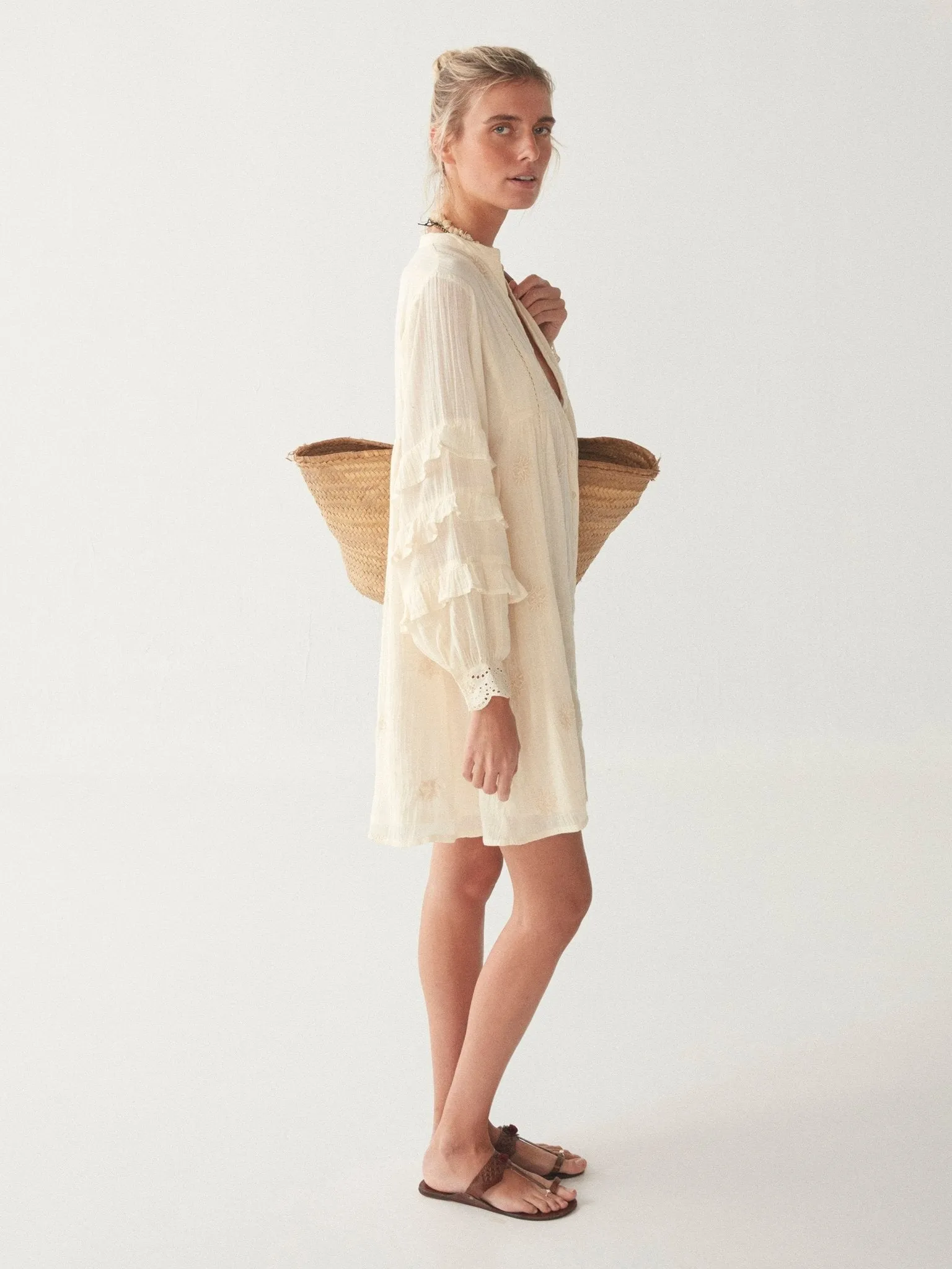 Lutetia Dress - Menorca Ecru