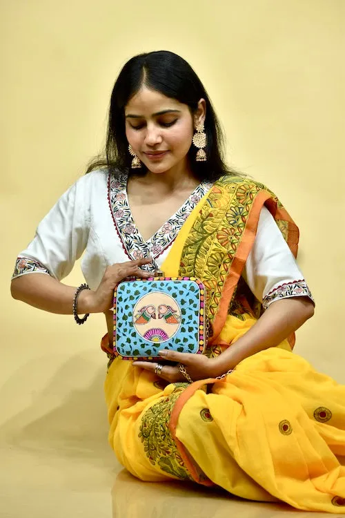 Madhubani Hand-Painted Angrakha Blouse