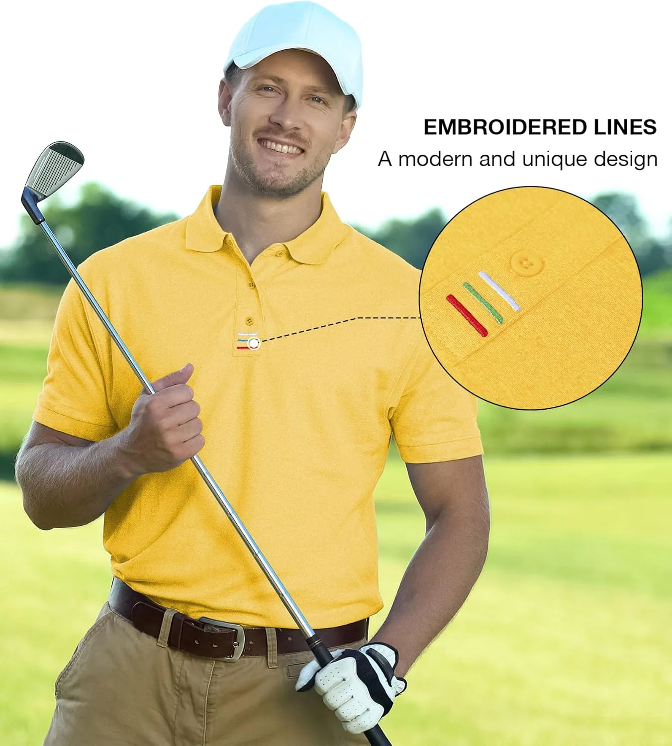 Men Golf Shirts Short Sleeve Sports Casual Polo Shirts for Men