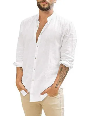 Men's Cotton Simple Plain Shirts
