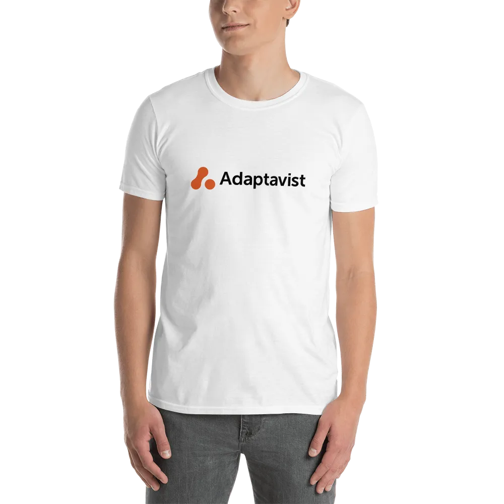 Men's White Adaptavist Simple Logo Design T-Shirt CB1