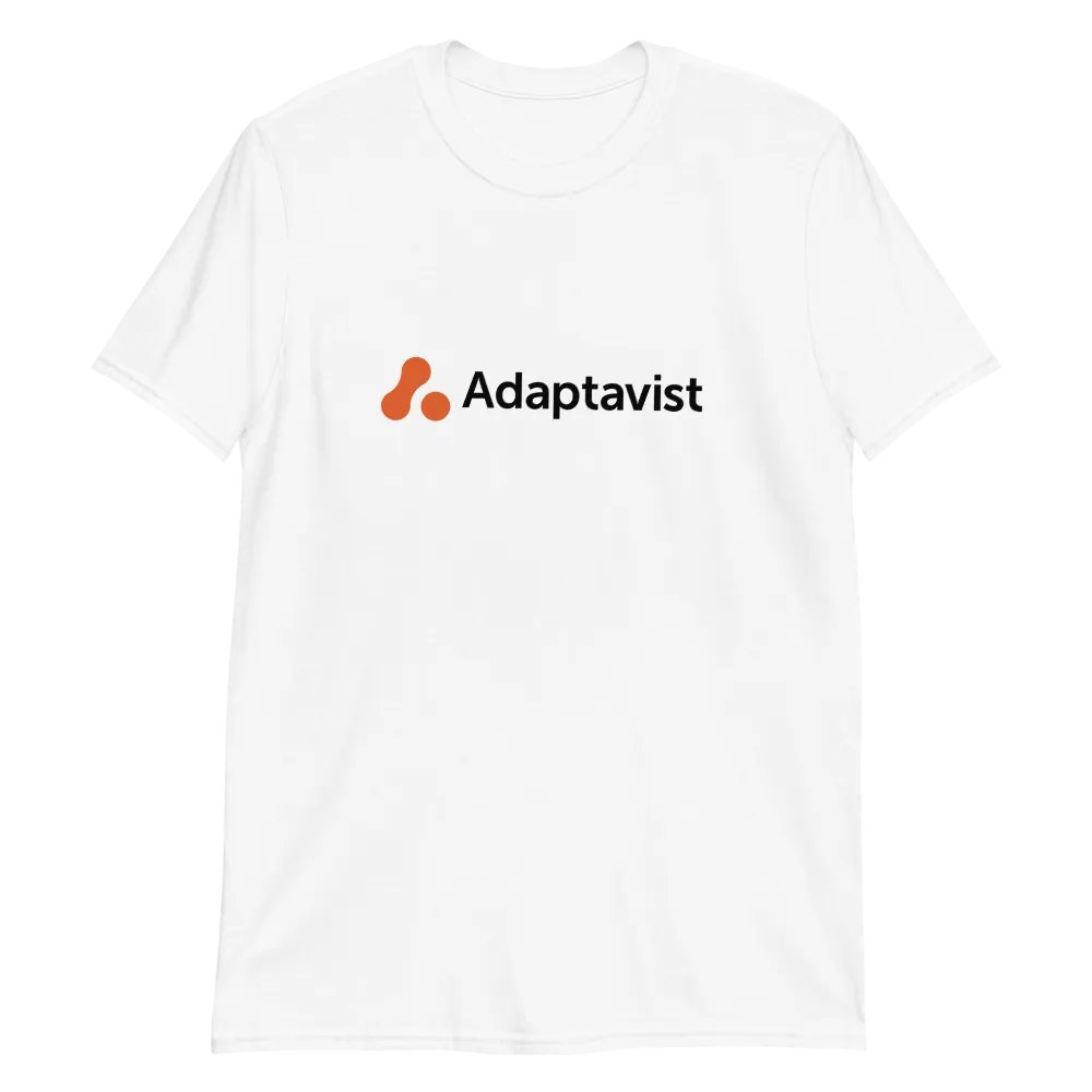 Men's White Adaptavist Simple Logo Design T-Shirt CB1