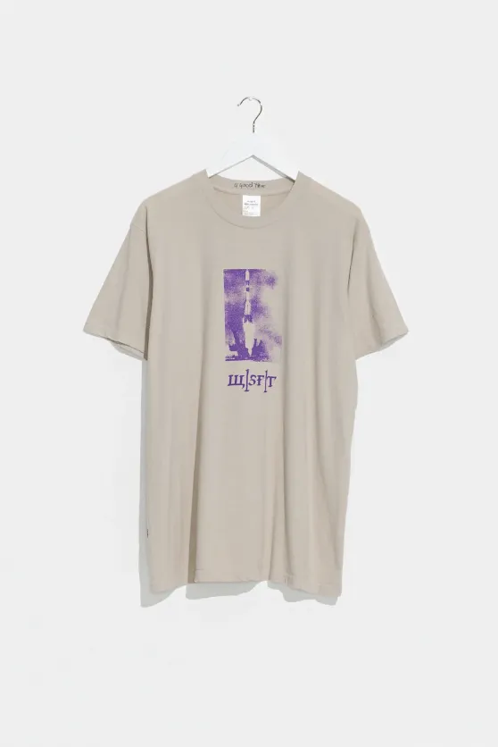 MISFIT WORE TORN 50/50 SS TEE - PIGMENT LIGHT GREY