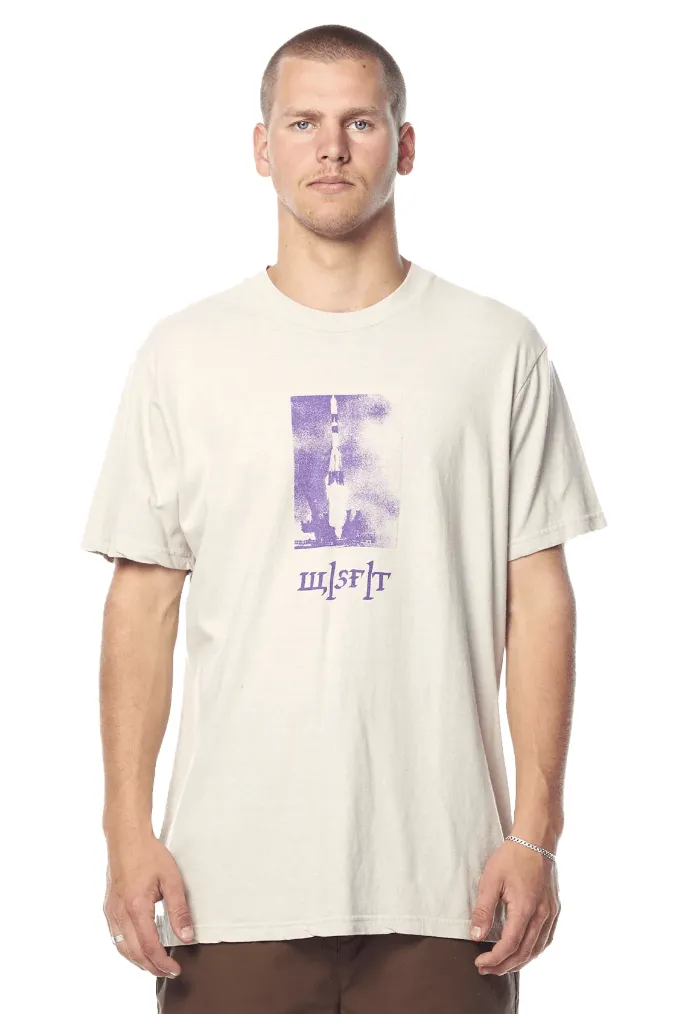 MISFIT WORE TORN 50/50 SS TEE - PIGMENT LIGHT GREY