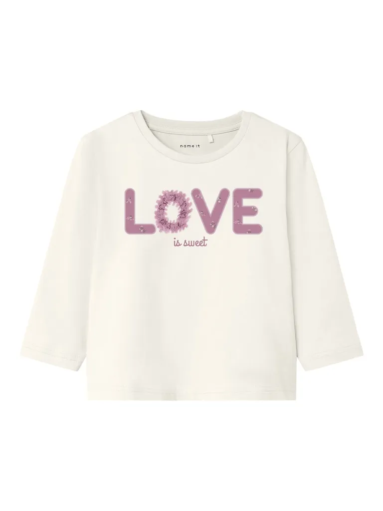 Name it Girls Long Sleeved Slogan Top