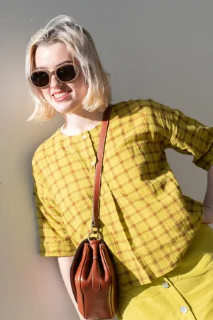 Nice Things Garden Check Intense Yellow Blouse
