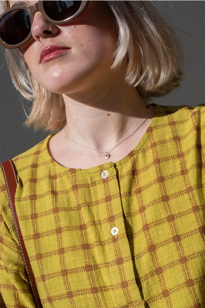 Nice Things Garden Check Intense Yellow Blouse