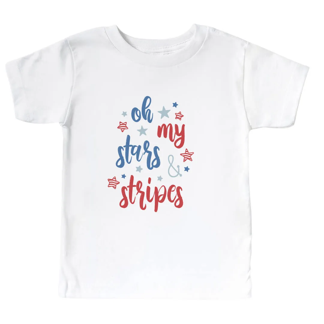 Oh My Stars & Stripes Kids Graphic Tee | White