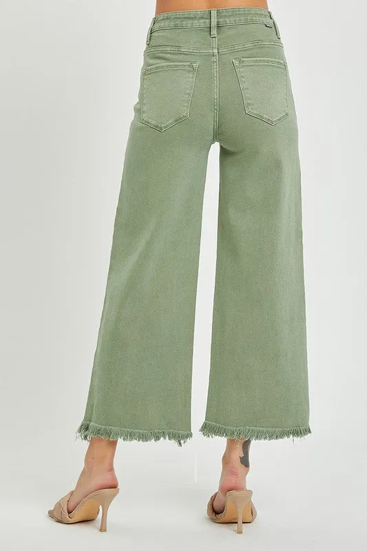 Olive High Rise Wide Leg Pant