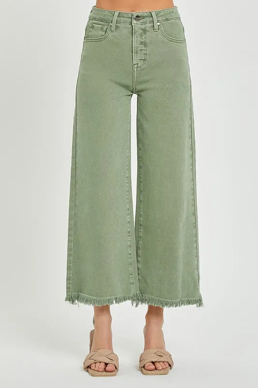 Olive High Rise Wide Leg Pant
