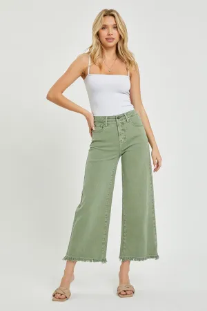 Olive High Rise Wide Leg Pant