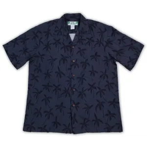 Palm Tree Simple Hawaiian Shirt | Black