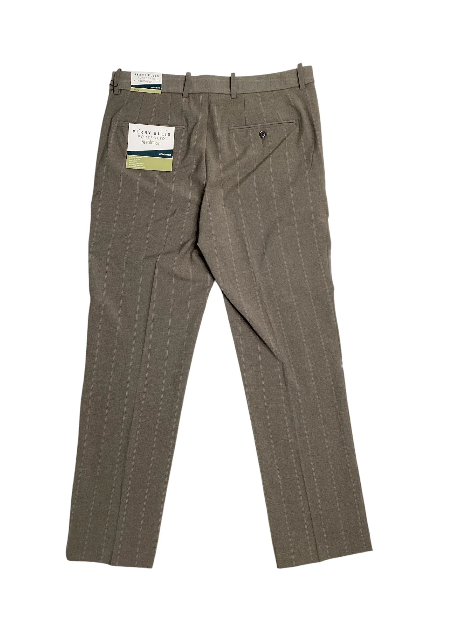 Perry Ellis Portfolio Men's Modern Fit Stretch Suit Dress Pants Beige  32 x 32