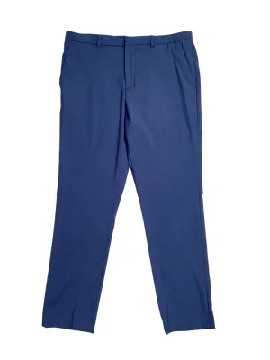 Perry Ellis Portfolio Mens Slim Fit Tonal Windowpane Dress Pants Blue 34 x 34