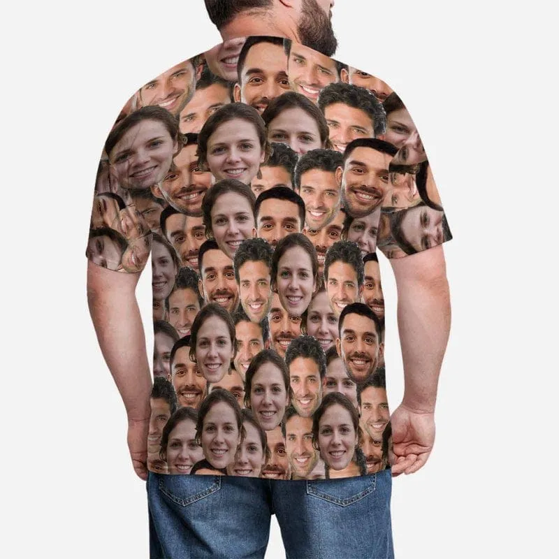 Personalized Shirts with Faces Seamless Put My Face on Men's All Over Print T-shirt for Vacation