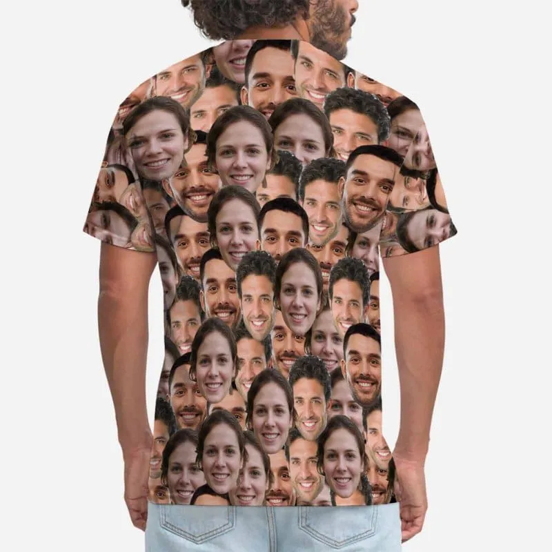 Personalized Shirts with Faces Seamless Put My Face on Men's All Over Print T-shirt for Vacation