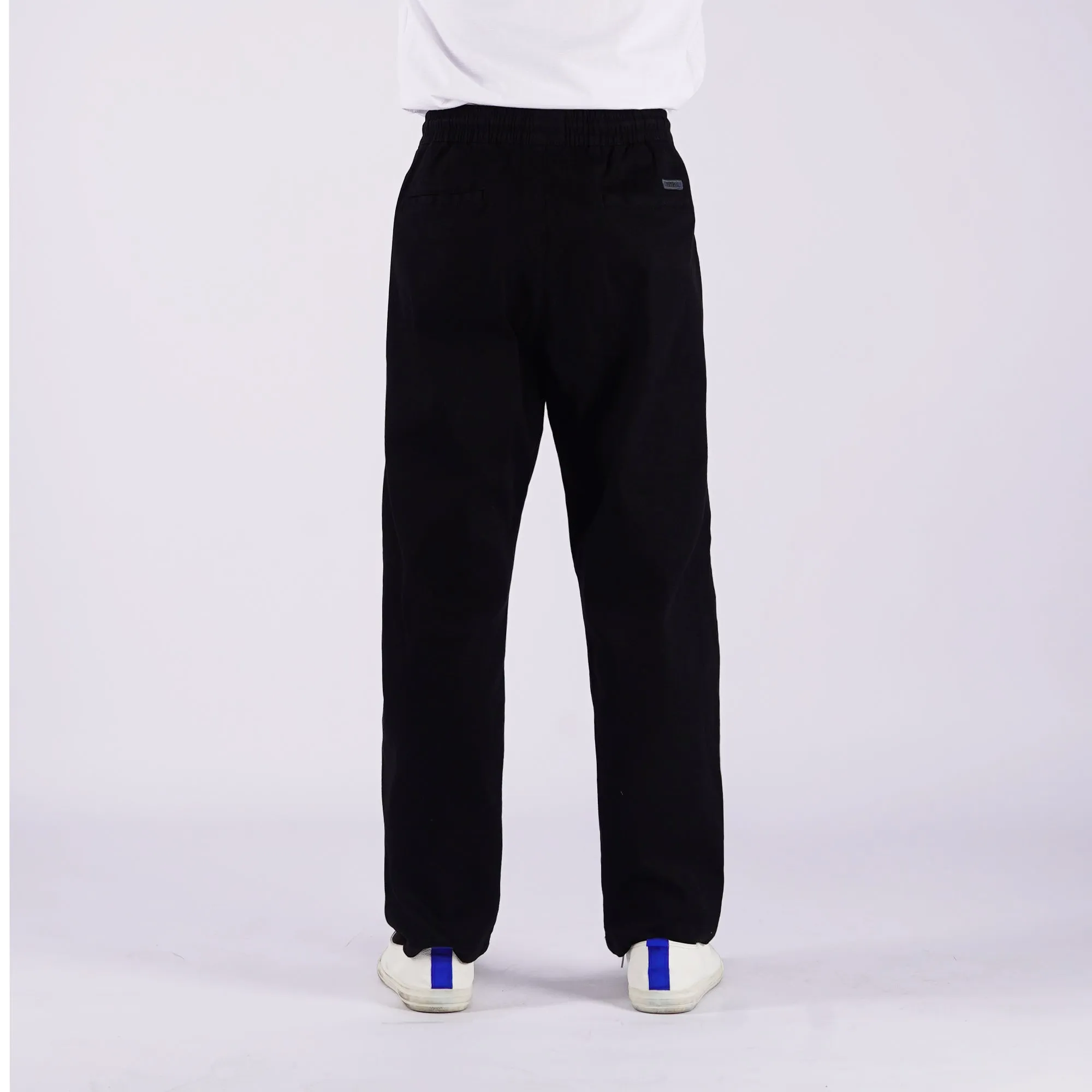 Petrol Men's Basic Non-Denim Ankle Pants Mid-Rise Rinse Wash Fabric 164830 (Black)