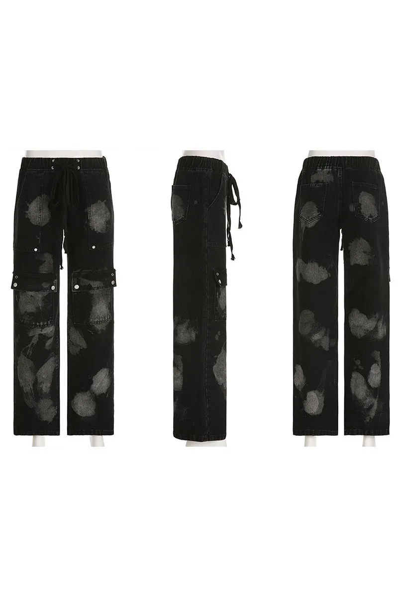PG0192 Tie Dye Denim Long Jeans