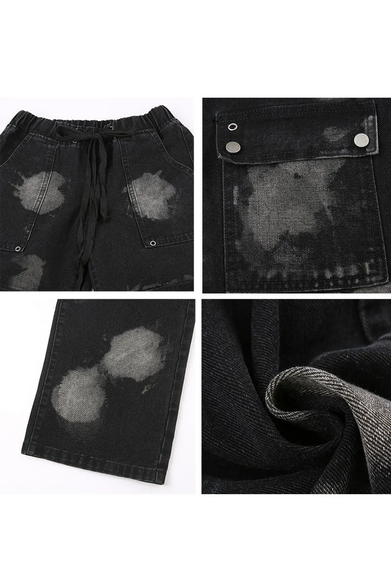 PG0192 Tie Dye Denim Long Jeans