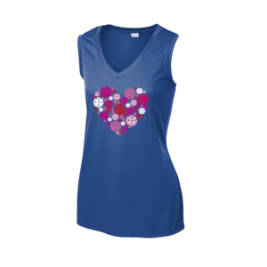 Pickleball Heart | Women’s Sleeveless Athletic Shirt | 100% Polyester