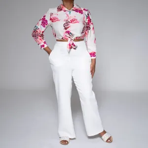 Printed Collar Edit Top