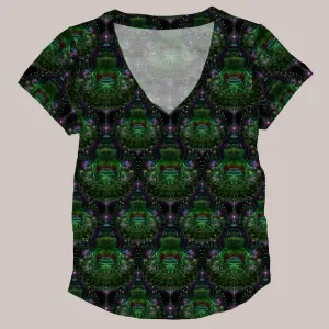 Psychedelic V-Neck Shirt (UV/RGB, Eco-Friendly, Womens) | AMPHLIFIED