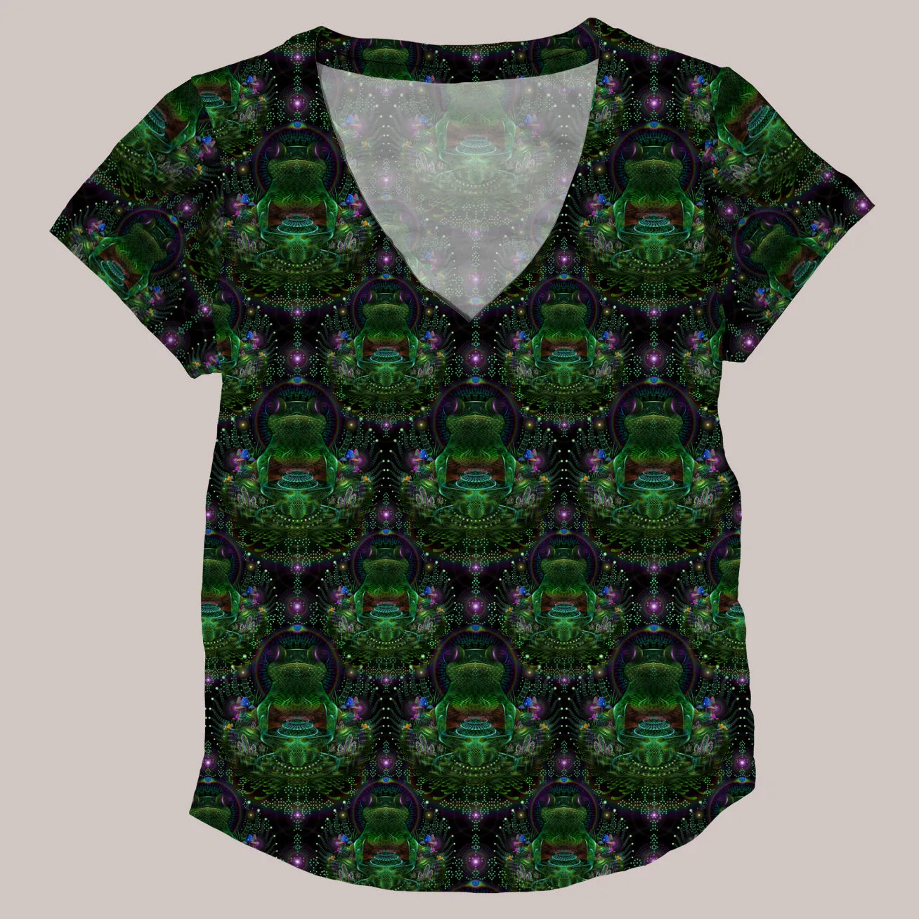 Psychedelic V-Neck Shirt (UV/RGB, Eco-Friendly, Womens) | AMPHLIFIED