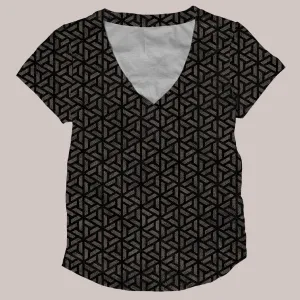 Psychedelic V-Neck Shirt (UV/RGB, Eco-Friendly, Womens) | SAFAVID