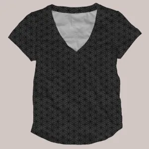 Psychedelic V-Neck Shirt (UV/RGB, Eco-Friendly, Womens) | SEED FREQ