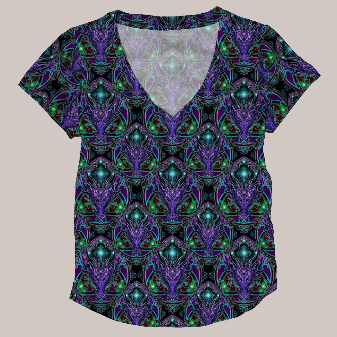 Psychedelic V-Neck Shirt (UV/RGB, Eco-Friendly, Womens) | SPELLBINDER