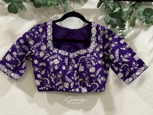 Purple All Over Pita Work Blouse