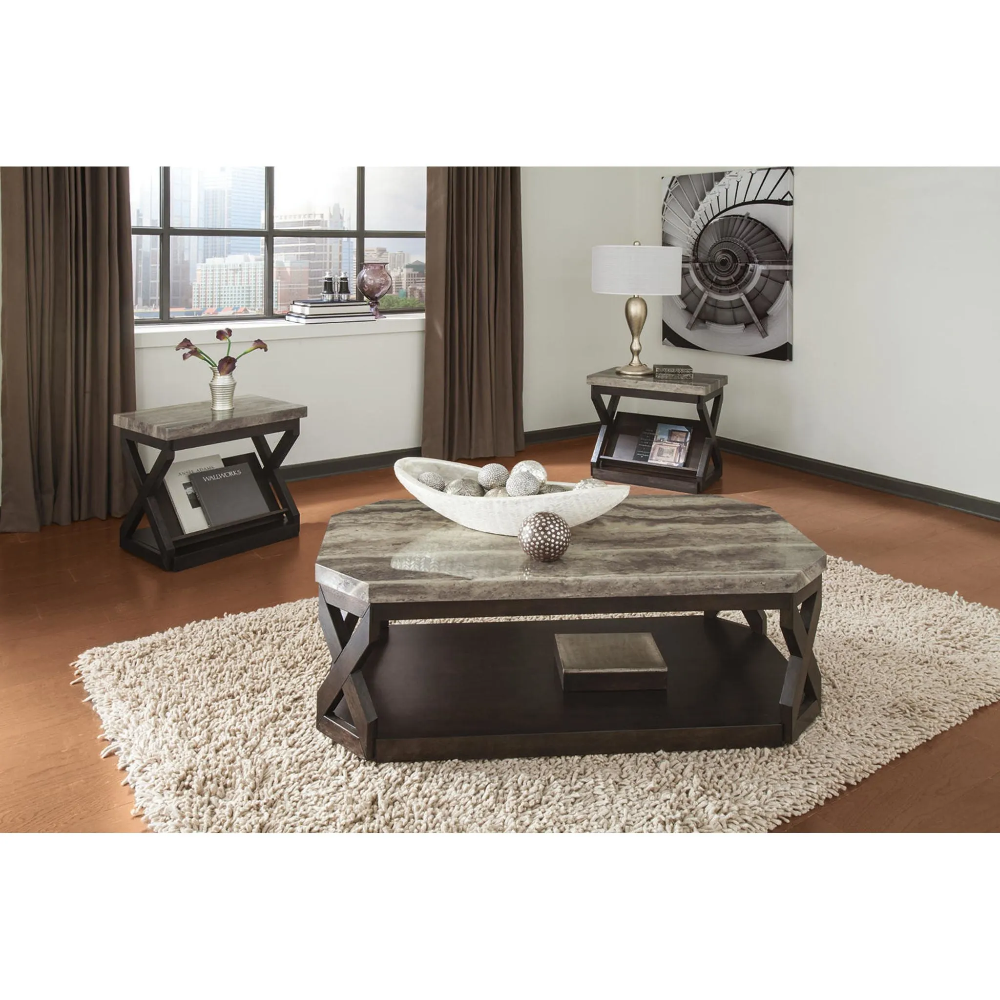 Radilyn 3 Pack Tables - Grayish Brown