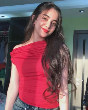 Red Shades One Shoulder Drappe Top