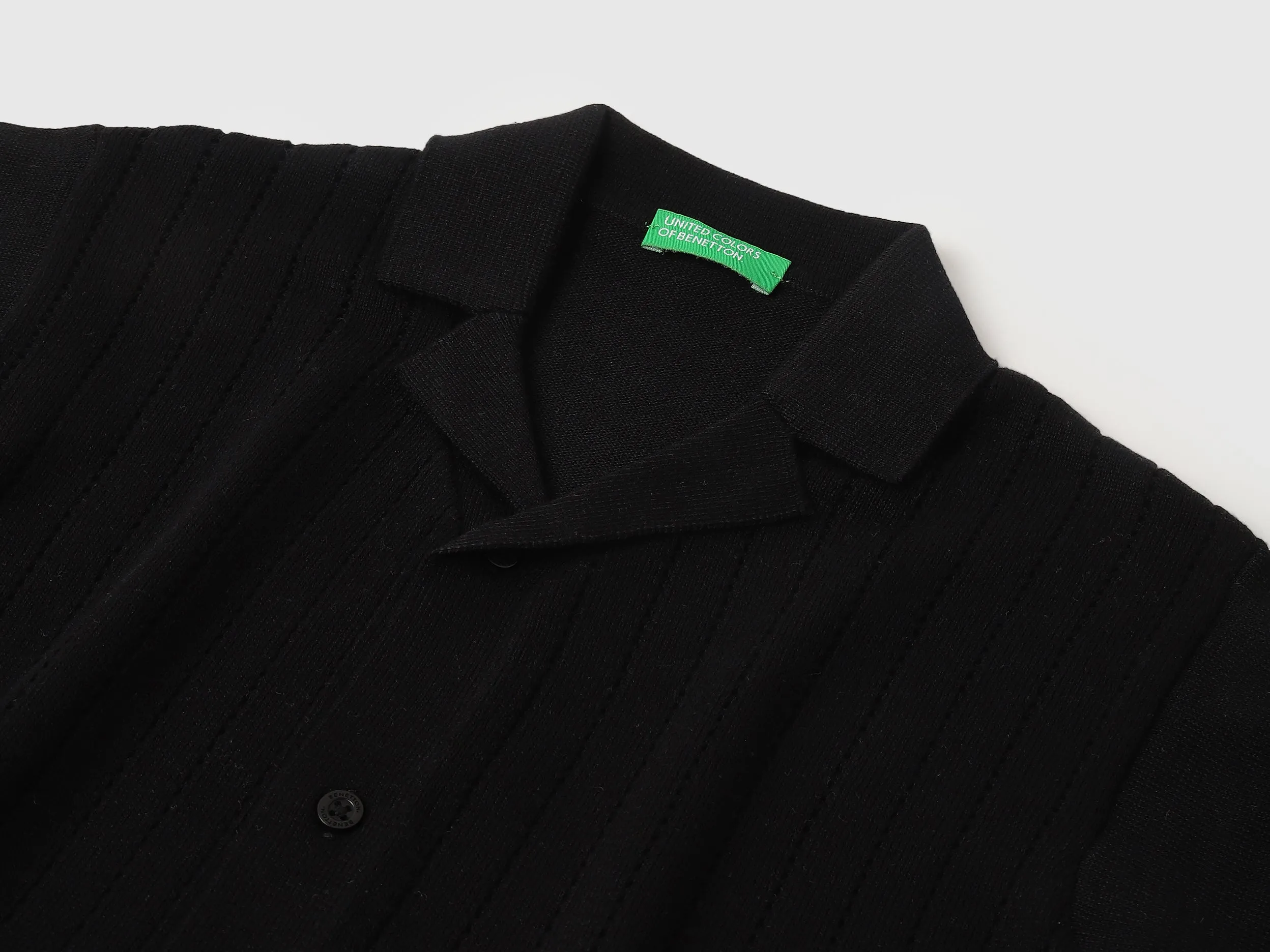 Regular Fit Cuban Collar Patterned Shirt
