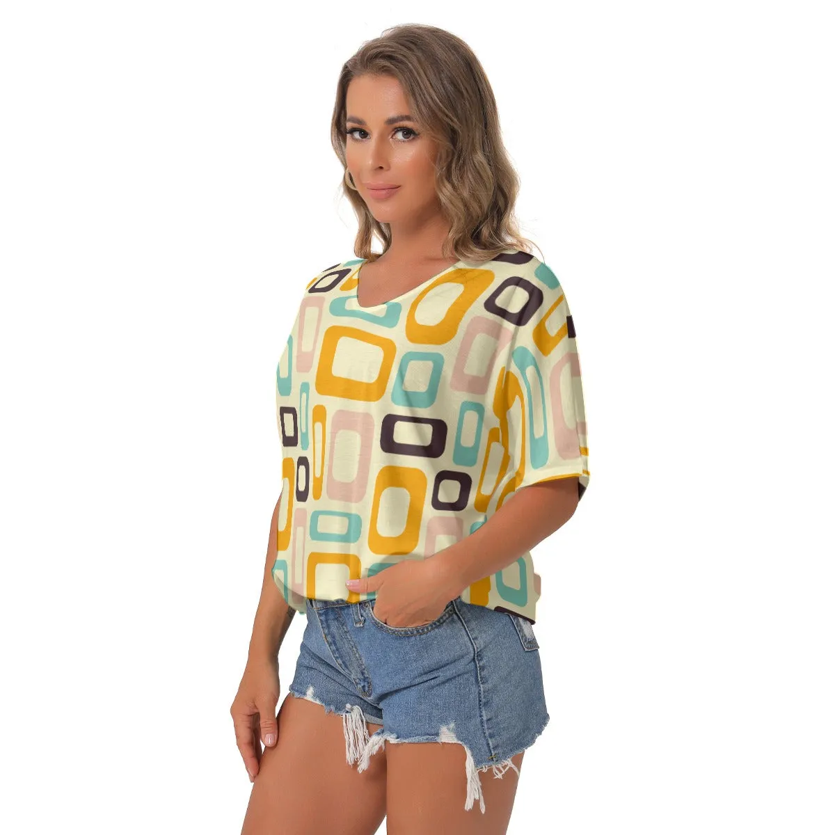 Retro Romance | V-Neck Blouse
