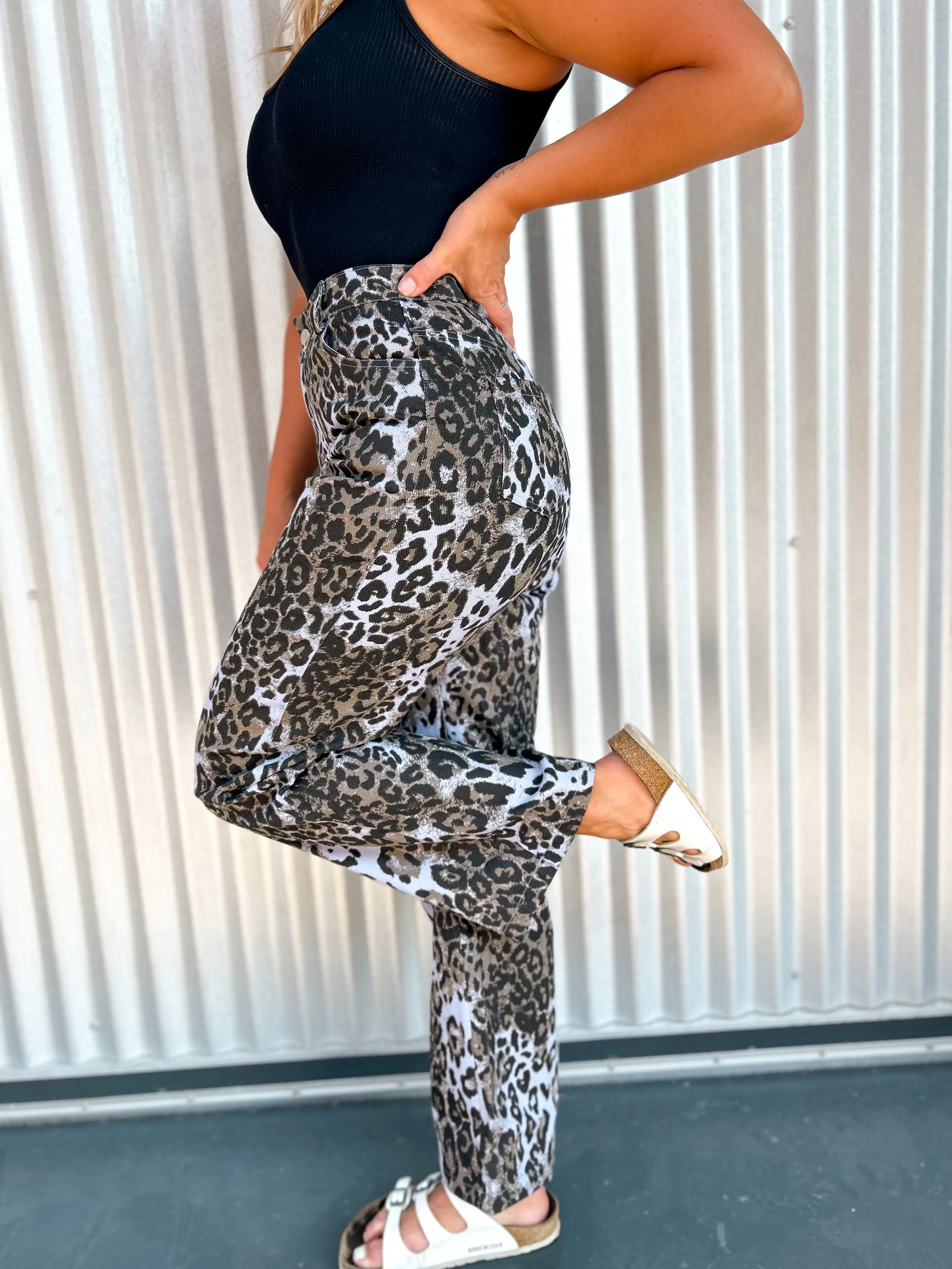Ronnie Leopard Denim Pants