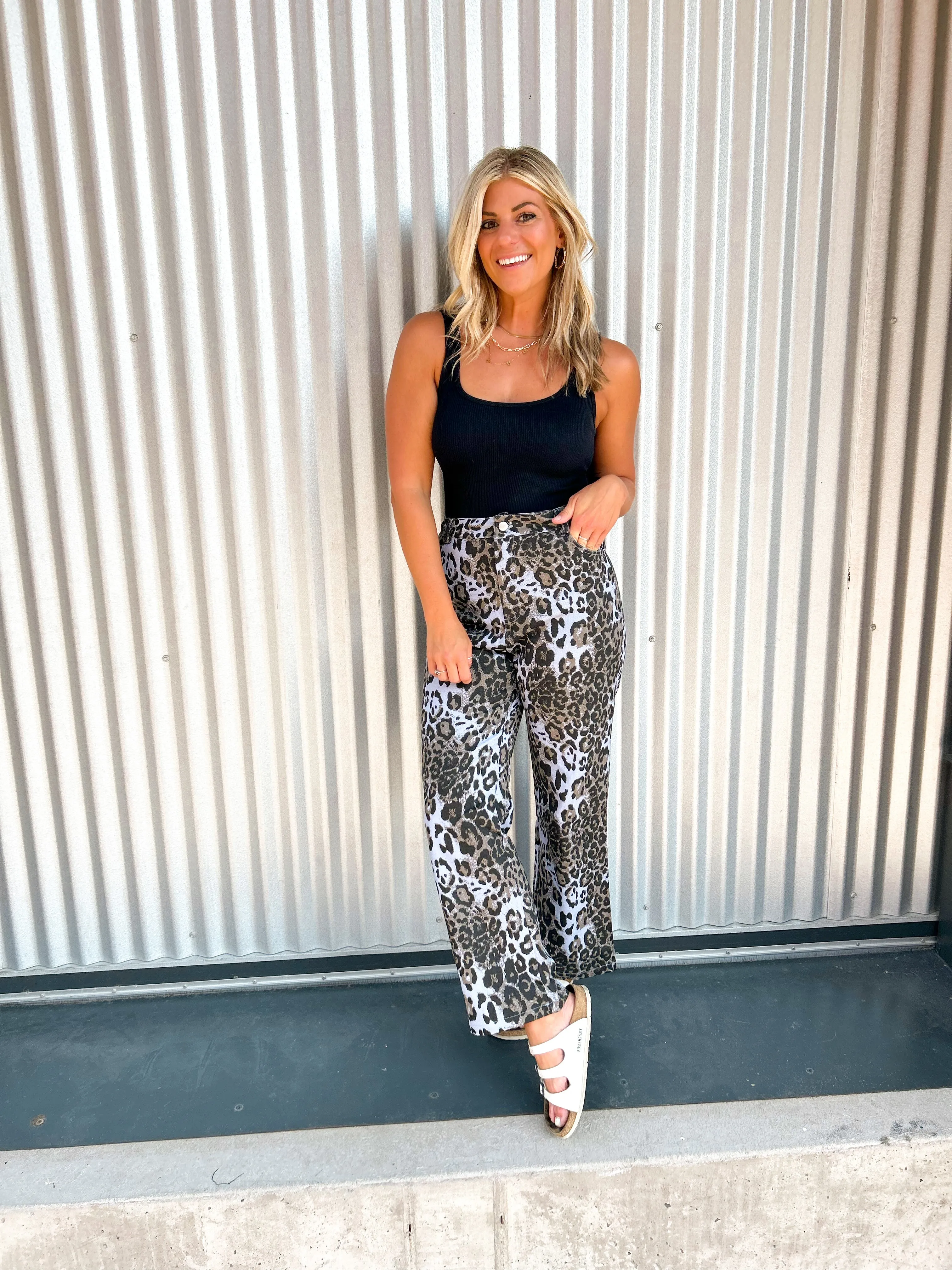 Ronnie Leopard Denim Pants