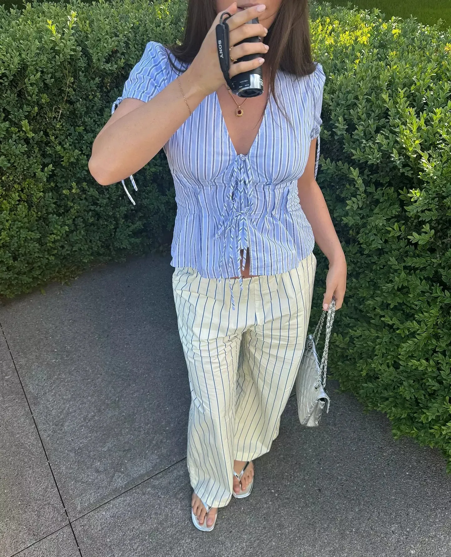 Ruby - Simona Blouse, Blue Sky Stripe