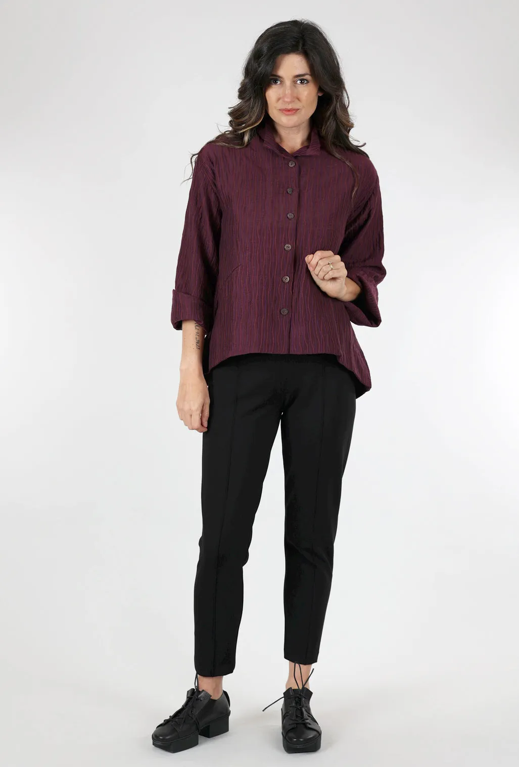 Sharon Ankle Ponte Knit Pant, Black