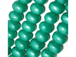 Shiny Cool Green Oval Glass Pearl Beads