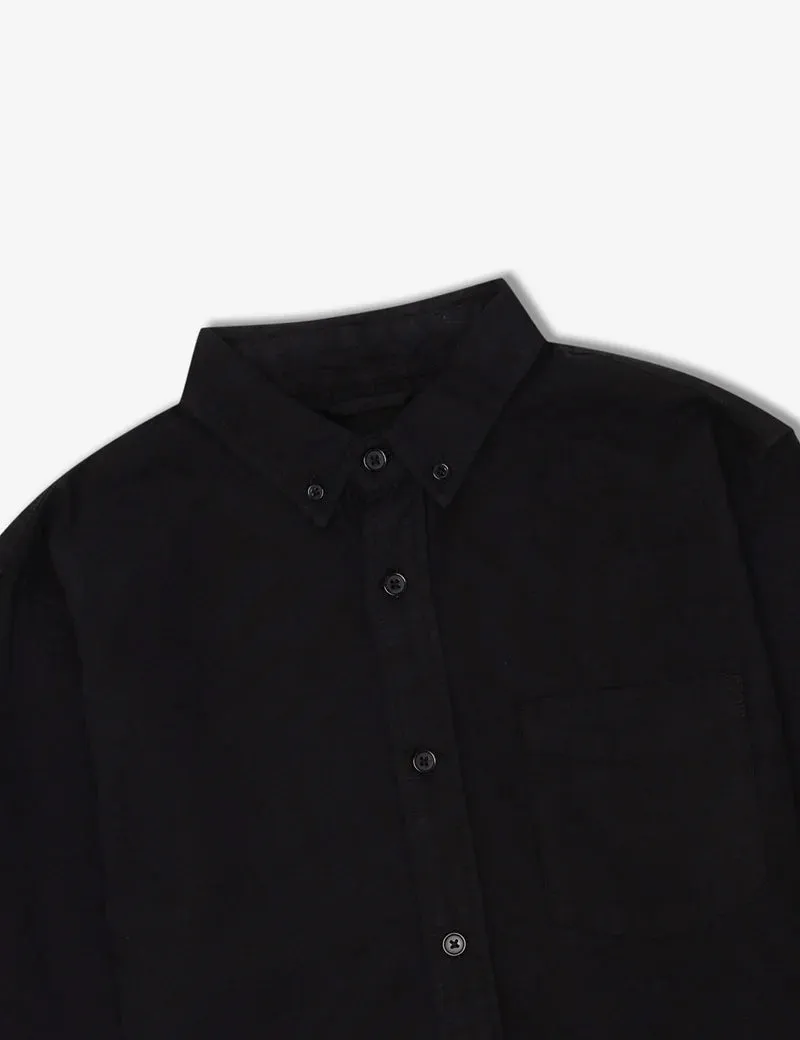 Simple | Oxford Long Sleeve Shirt | Black