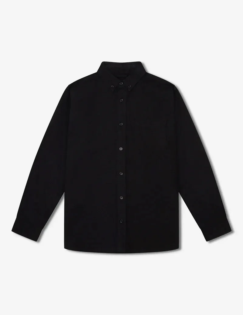 Simple | Oxford Long Sleeve Shirt | Black