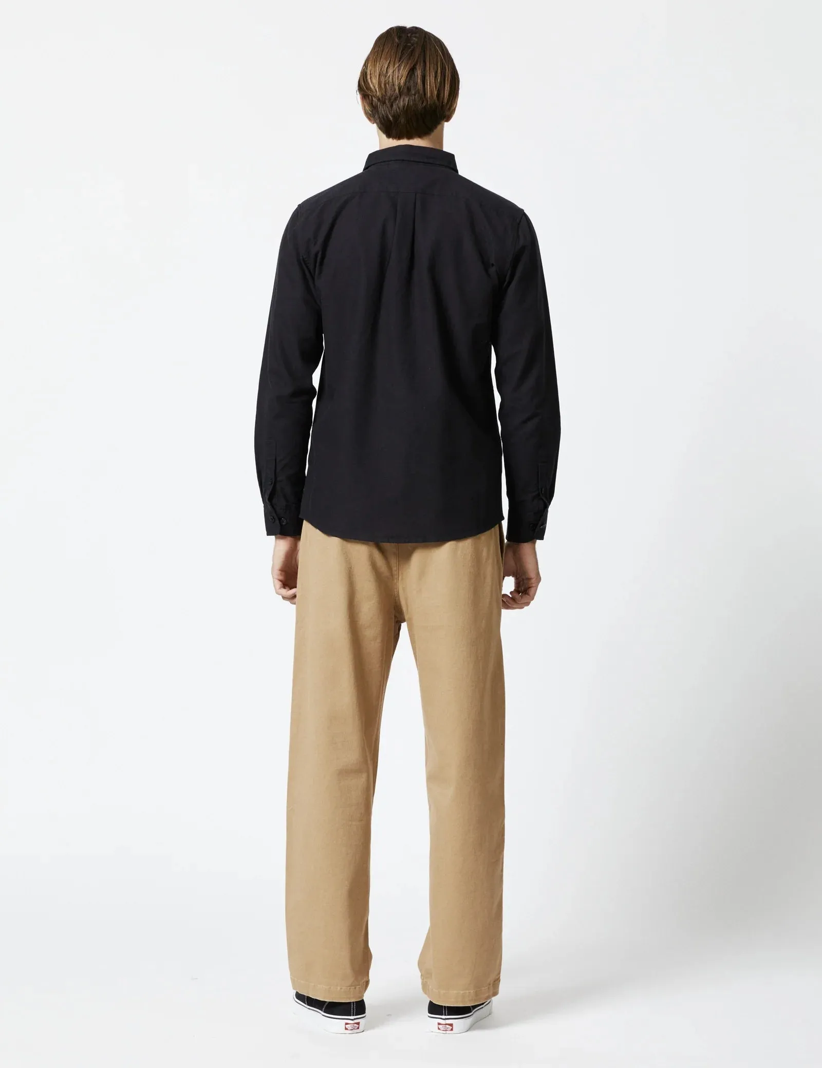 Simple | Oxford Long Sleeve Shirt | Black