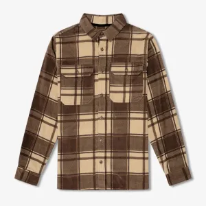 Simple | Sawyer Cord Long Sleeve Shirt | Cocoa Check