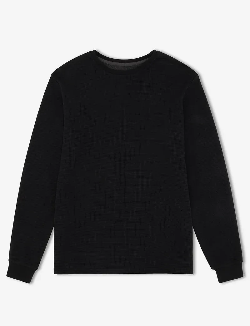 Simple | Smith Long Sleeve Waffle | Black