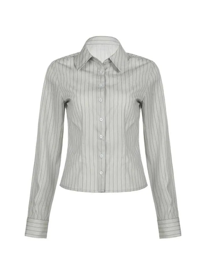Simple Stripes Long Sleeves Shirts