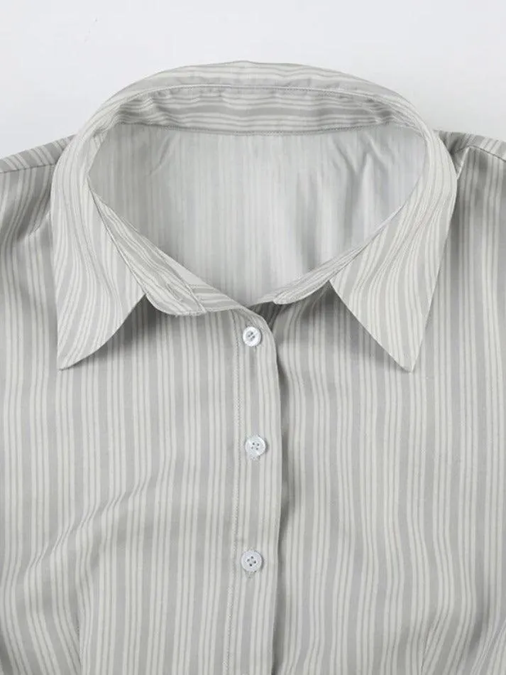 Simple Stripes Long Sleeves Shirts