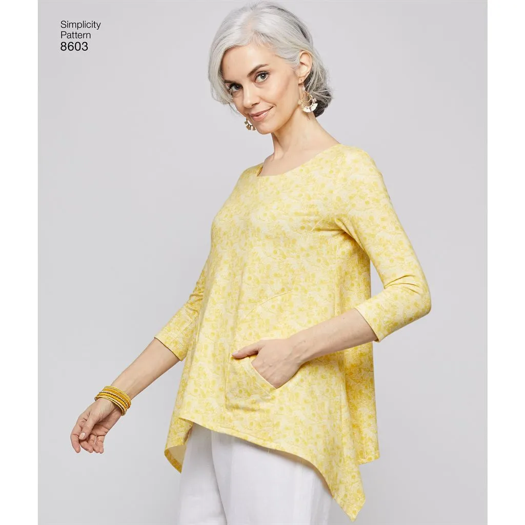 Simplicity Pattern 8603 Women’s Pullover Tops by Elaine Heigl