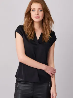 Sleeveless Silk Pocket Blouse
